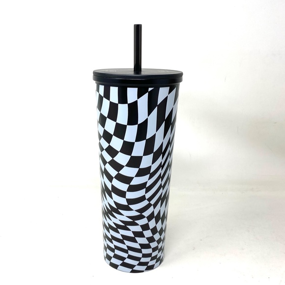 VANS Tall Tumbler Family Exclusive White Black Check Stainless Steel VN000CEFN0A - Picture 2 of 6